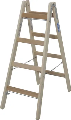 Produktbild von STABILO Holz-Sprossen-DoppelLeiter, 2x4 Sprossen, beidseitig begehbar, 170064