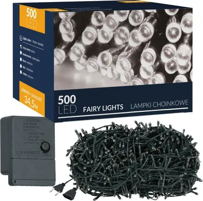 Obrázek produktu pro LED světelný řetěz - 34,5m, 500LED, 8 funkcí, studená bílá