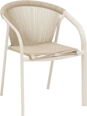 Produktbild von Stapelbarer gartensessel "riu" ton & beige aluminium - Hespéride