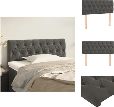 Imagen del producto de vidaXL Cabecero gris oscuro de 90x7x78/88 cm, tapizado en terciopelo - Cabecero y piecero