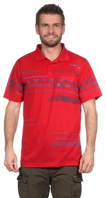 Produktbild von Herren Poloshirt Sommer Polo-Hemd Kurzarm mit Muster, Rot L