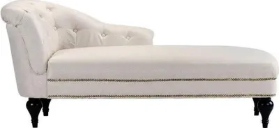 Obrázek produktu pro Chaise Longue Obývací pokoj Béžový nábytek Lehátko Moderní design Pohovka Textilní bílá