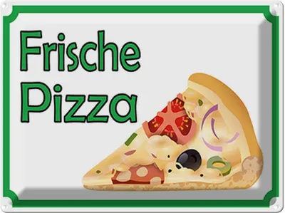 Produktbild von vianmo Blechschild 30x40 cm frische Pizza Verkauf Essen Trinken