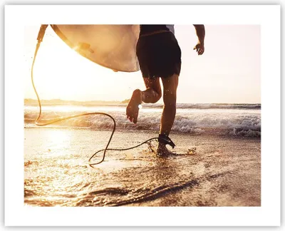 Produktbild von Poster - Poster ohne Rahmen - Surfen Strand Freude - 50x40 cm - Wand Bild - Wanddeko - Wandbilder - Kunstposter - Wandposter - Bilder - Kunstdruck - Wanddekoration - Wandbild - P2XAA50x40-4801