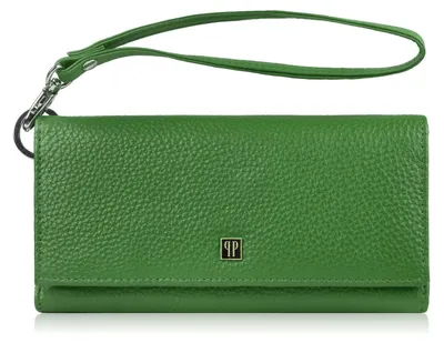 Produktbild von Große Damenledergeldbörse mit Telefonschlitz Clutch Bag grün Paolo Peruzzi T-141-GB