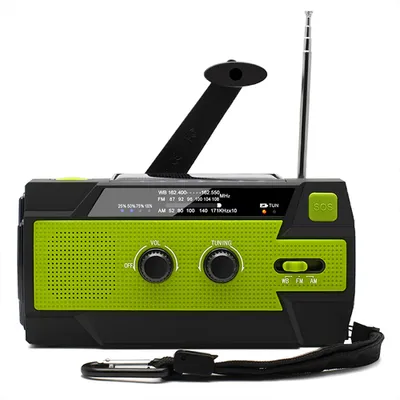 Produktbild von Multifunktional Solar Radio Outdoor Funkgerät für Notfälle mit LED Taschenlampe 4000mAh Powerbank USB Ladeschnittstelle für Mobiltelefone AM/FM/WB Notfallradio