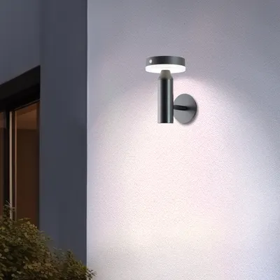 Produktbild von BRILLIANT schwarze Solar Außenwandleuchte MAGUA |  4W 350lm 4000K | Metall/Kunststoff