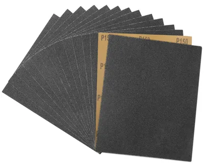 Productafbeelding van Schuurpapier, korrelgrootte 150, afmetingen 230x280 mm, geschikt voor nat en droog gebruik, 15 stuks, voor metaal, hout en auto
