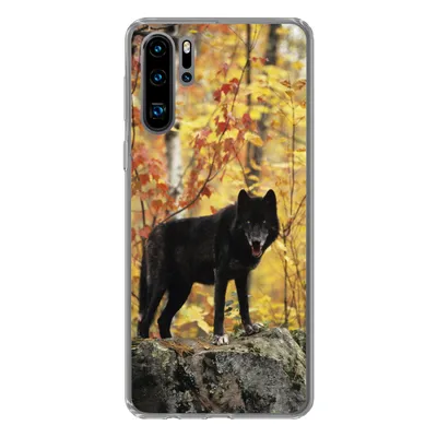 Produktbild von MuchoWow® Handyhülle Schutzhülle Hülle für Huawei P30 Pro Wolf - Fels - Baum Silikon Softcase Handy Hülle - Schutzdeckel