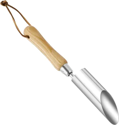 Immagine prodotto di Piantatrici per bulbi con manico in legno, trapano manuale in acciaio inossidabile, attrezzo da giardino per bulbi