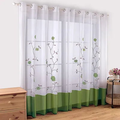 Vitrage 2er-Set Grün 140x145 cm Polyester