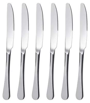 Produktbild von 6 Stück Tafelmesser, 23CM Menümesser Edelstahl Rostfrei, Besteck Messer 6er Set, Menümesser Poliert, Spülmaschinengeeignet, Besteckmesser Serie
