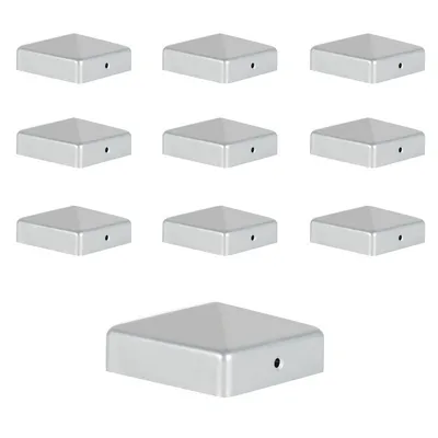 Produktbild von Pfostenkappe 10x Pyramide Abdeckkappe für Pfosten 91x91mm Silber