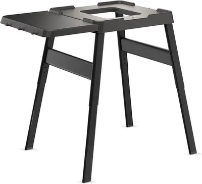 Image de Table de barbecue réglable et support pour four à pizza, couleur noire