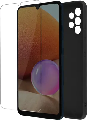 Image de Avizar, ensemble de protection à 360 degrés : coque et film protecteur pour Samsung Galaxy A32, couleur noire