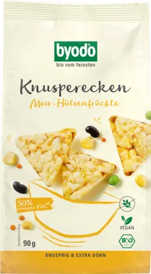 Produktbild von Byodo Bio Knusperecken Mais-Hülsenfrüchte 90 g