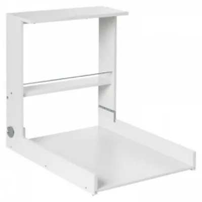 Image de GEUTHER Étagère murale à langer Wicki en blanc | Avec matelas à langer | Utilisation d'une seule main | Peu encombrante 24 cm | Fabriquée en Allemagne