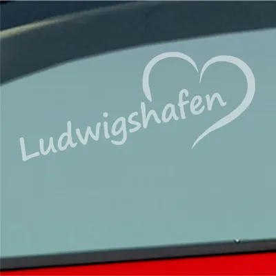 Produktbild von Auto Aufkleber Ludwigshafen Herz Stadt City Love Liebe 20x8 cm Milchglas Sticker Heckscheibenaufkleber