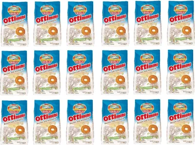 Produktbild von 18x Divella Ottimini Biscotti alle Mandorle Shortbread Kekse mit gehackten Mandeln 350g biscuits cookies italienische Kekse