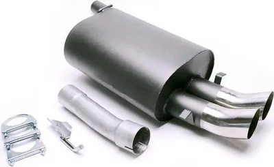 Image de Échappement sport 2x76mm DTM haut rond pointu avec ABE pour BMW Série 5 E39 520i-528i
