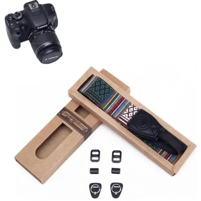 Immagine prodotto di Cinghia universale per fotocamera con motivo a righe – Cinghia regolabile per fotocamera realizzata in tela e , antiscivolo e resistente all'acqua, compatibile con la maggior parte delle marche