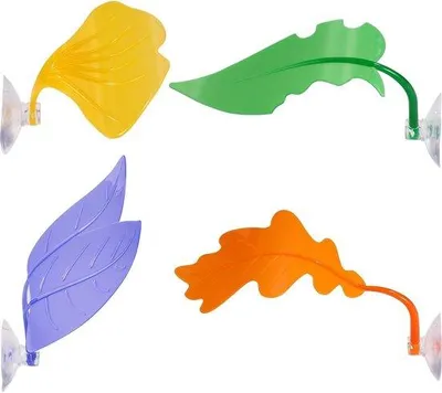 Image de Accessoires pour reptiles - Fleurs pour terrariums - Multicolores - En plastique - Ventouses - Lot de 4 pièces