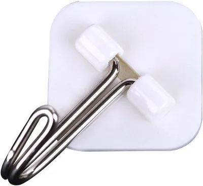 Image de Crochets muraux en plastique pour la cuisine et la salle de bains, autocollants, transparents, lot de 100