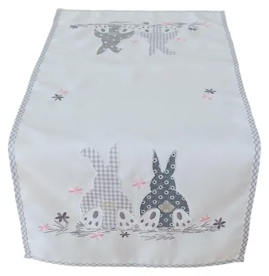 Produktbild von Tischdecle Tischtuch Stickerei Osterhasen Tischläufer Ostern 40 x 85 cm