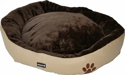 Produktbild von Beaver Hundebett Katzenbett beige mit braunem Plüsch 70 x 60 cm