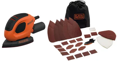 Immagine prodotto di Levigatrice Mouse con 15 accessori e softbag BLACK+DECKER BEW230BC