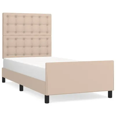 Produktbild von Bettgestell mit Kopfteil Cappuccino-Braun 100x200 cm Kunstleder