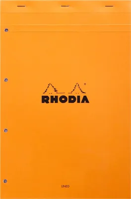 Produktbild von Rhodia 5x Block geheftet A4+ 80 Blätter gelb liniert 80g - Orange 119600C
