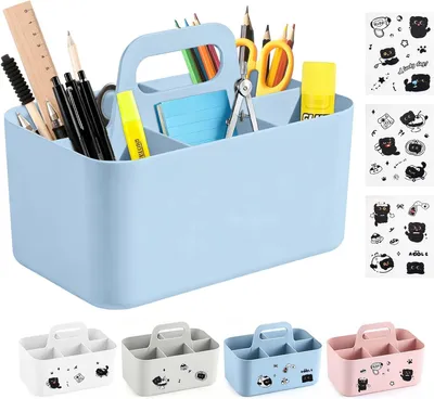 Produktbild von Aufbewahrungsbox Kunststoff mit 5 Fächern, Handgriff, 25 x 15,5 x 17 cm, für Küche