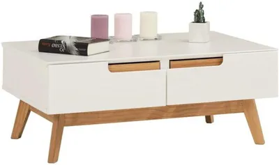Imagen del producto de Azomor®: Mesa de centro escandinava con espacio de almacenamiento y diseño robusto de madera de pino