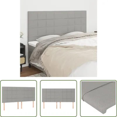 Produktbild von The Living Store Kopfteile 4 Stk. Hellgrau 80x5x78/88 cm Stoff