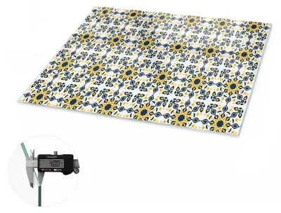 Produktbild von Glas Tischplatte 100x60 cm – Tischauflage aus gehärtetem Glas – Glasplatte für Esstisch – Küchentischplatte aus Glas – Tischschutz Glas modern – Dekorative Glasplatte – Pflegeleichte Glastischplatte – Sicherheitsglas Tischplatte – Mosaik-Eleganz, KI-generiertes Bild