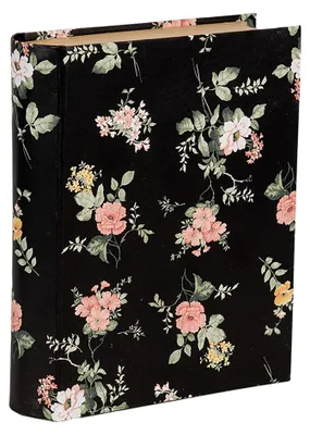 Immagine prodotto di Clayre & Eef Scatola porta libri 17x14x5 cm Fiori in cartone nero