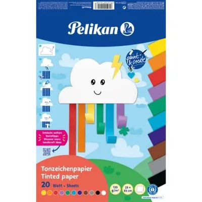 Produktbild von Pelikan Tonpapier Block TZPB. 20 Blatt. 23x33cm. Rainbow