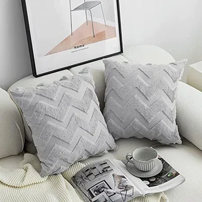 Kissenbezug 40x80 cm, 2er-Set, grau, Baumwoll-Jersey, Reißverschluss