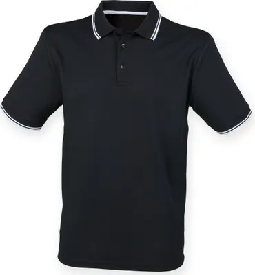 Produktbild von Henbury Herren Coolplus Polo-Hemd, Kurzarm RW4752 (XL) (Schwarz/Weiß)