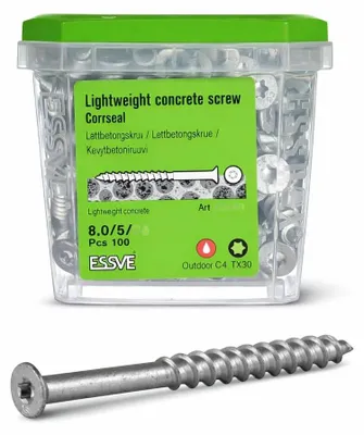 Obrázek produktu pro ESSVE šrouby do pórobetonu TX30 ESSBOX CORRSEAL 8 x 110 mm, 100 ks