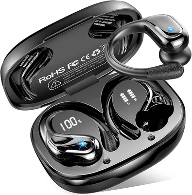Produktbild von In-Ear-Kopfhörer Sport, 75Std Kopfhörer Bluetooth, 3D-Stereo Bass 3.0, IP-X8 Wasserdicht Wireless Headphone, 4 ENC Noise Cancelling Mic Earbud