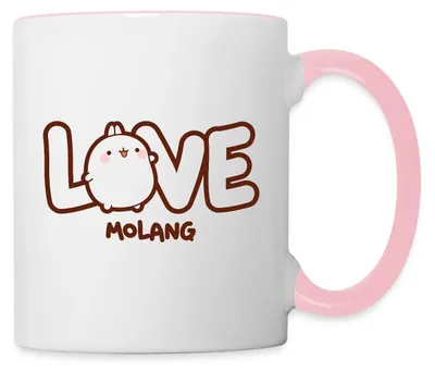 Produktbild von Spreadshirt Molang Love Liebe Tasse Zweifarbig, One size, Weiß/Pink