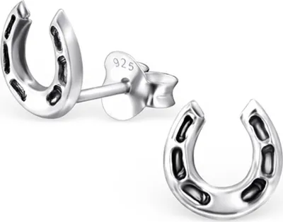 Produktbild von Kinderohrstecker: Mädchen Ohrringe Silber „Hufeisen“