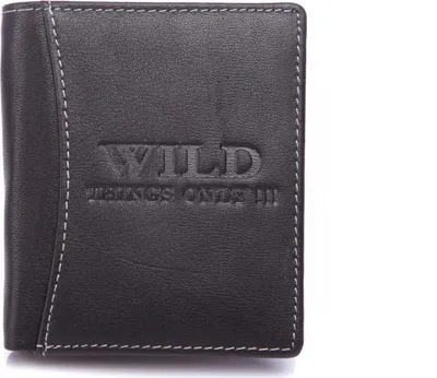 Obrázek produktu pro Pánská peněženka WILD střední formát z pravé kůže na výšku černá