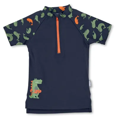 Productafbeelding van Sterntaler zwemshirt met korte mouwen, marineblauw, met walmotief, maat 74/80
