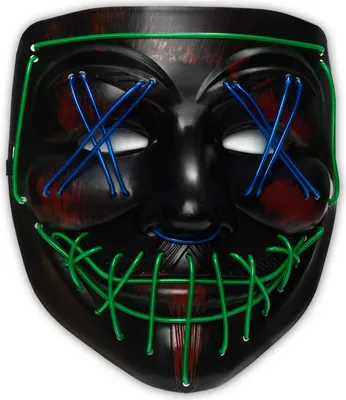 Produktbild von LED Maske mit Neon Schnüren | Schwarz