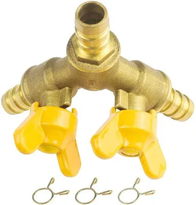 Immagine prodotto di Distributore per tubi da giardino - 3 vie - in ottone - 8 mm - resistente alla corrosione - per tubi da giardino