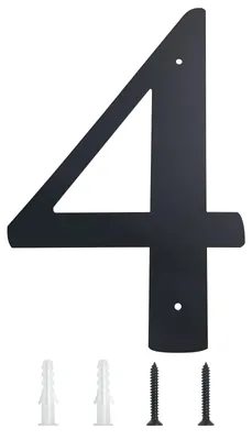 Obrázek produktu pro Moderní číselný štítek, 11 palců, černý kovový, adresa (4)