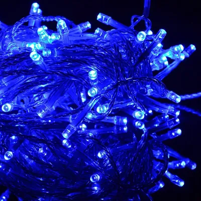 Produktbild von LED Lichterkette 100er blau Kabel transparent 10m aussen BA11690